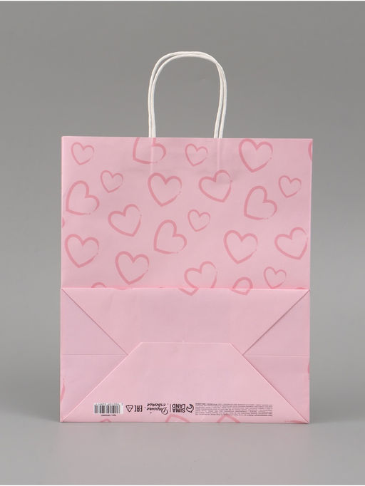 Пакет подарочный «Сердца», 28 × 32 × 15 см