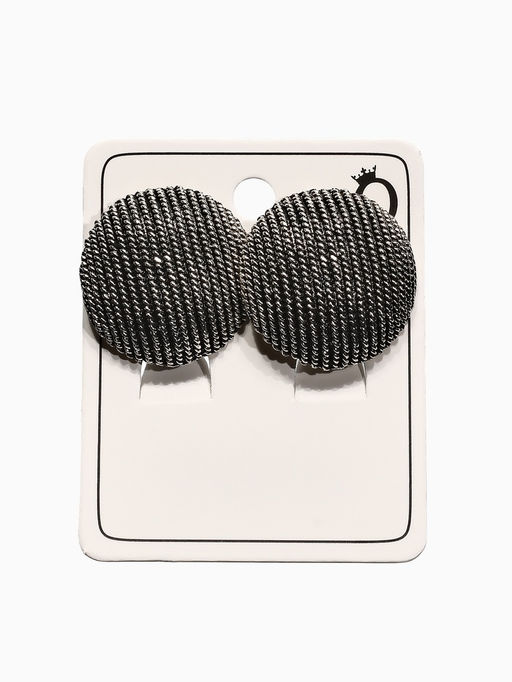 Цена за 2 шт. Клипсы "Винтаж" кург рубчик, цвет чернёное серебро