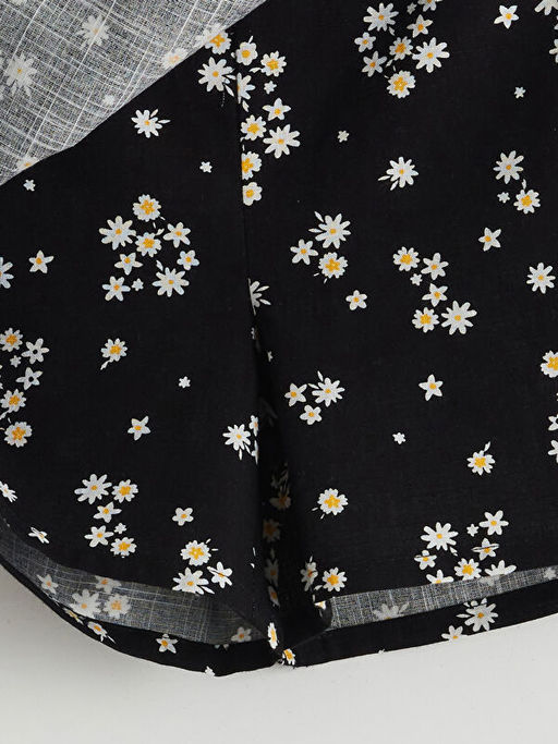 Beli Lastikli ?i?ekli K?z ?ocuk ?ort Etek