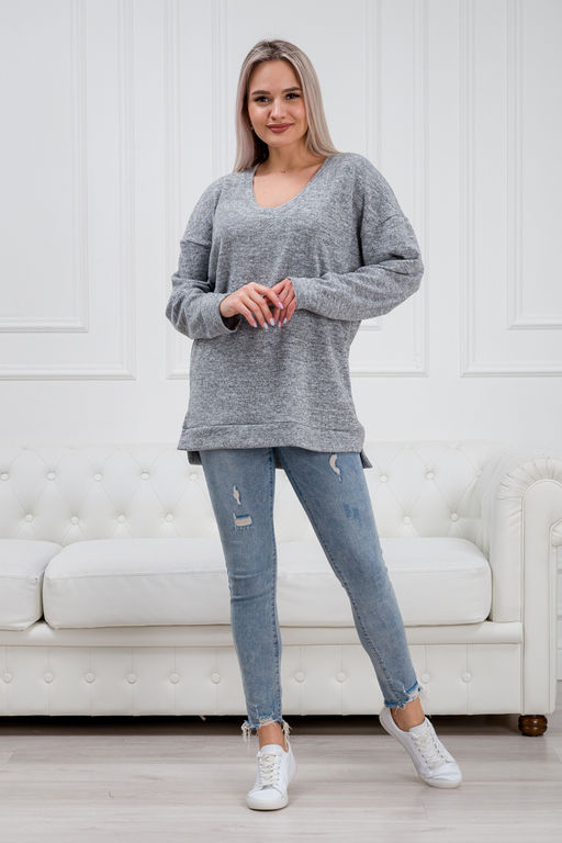 Джемпер женский из ангоры кашемир меланж Афина серый - Амадэль фото 10