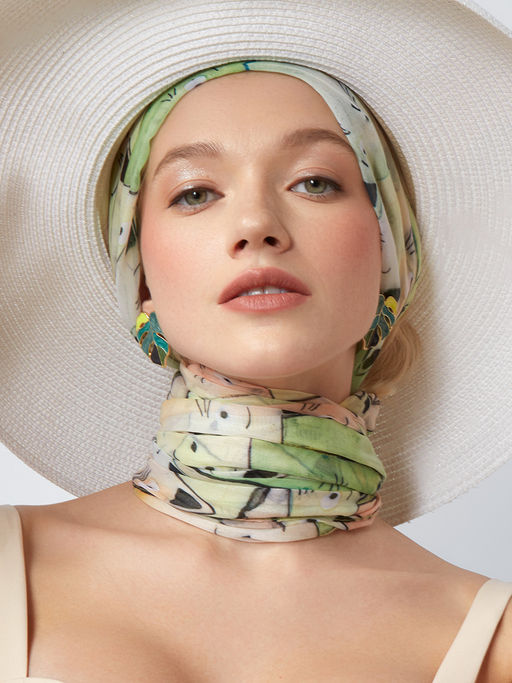 с котиками! Большой, мягкий, тонкий и очень нежный двусторонний палантин с рисунком - Tantino фото 4