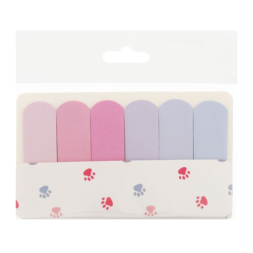 Цена за 3 шт. Блок-закладки с клеевым краем, 6 цветов по 20 штук, 18×65 мм, пастельные, розовый градиент