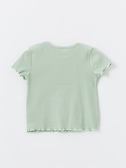 Bisiklet Yaka K?sa Kollu Nak??l? K?z Bebek Ti??rt - Waikiki фото 2