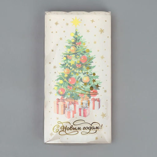Цена за 5 шт. Коробка для кондитерских изделий с пластиковой крышкой «С Новым годом!», 10.5×21×3 см
