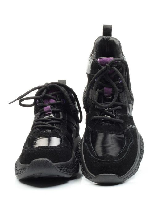 01-CSJ33-2 VIOLET/BLACK Ботинки спортивные демисезонные женские (натуральная замша, байка) - Фабричный китай фото 15