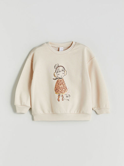 Bisiklet Yaka K?z ?ocuk Sweatshirt