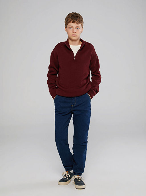 Dik Yaka Erkek ?ocuk Triko Kazak