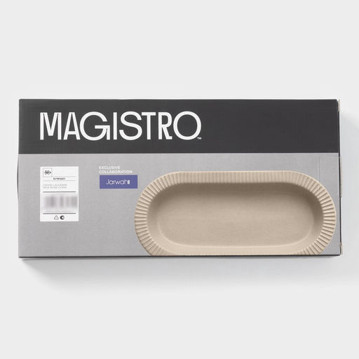 Блюдо Magistro Jarwah Lausanne, 32×15.5 см, фарфор, бежевое