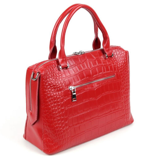 Женская кожаная сумка тоут под крокодила 1891-220 БриджРед