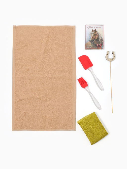 Набор подарочный Доляна Лошадь, 6 предметов, полотенце и аксессуары