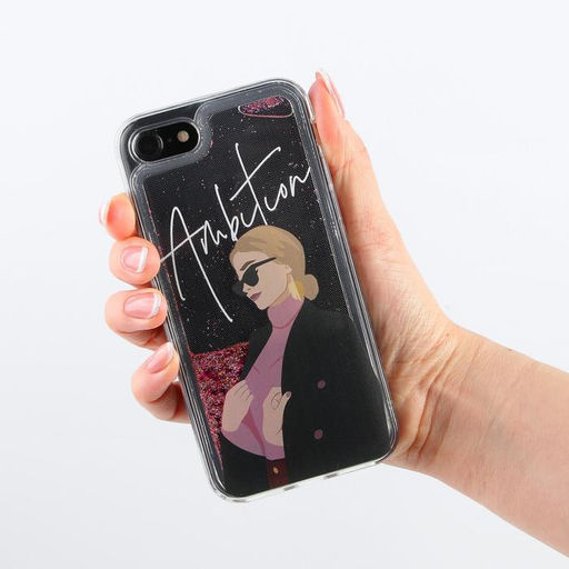 Чехол для телефона iPhone 7,8 с блёстками внутри Ambition, 6.8 14 см - Like me фото 3