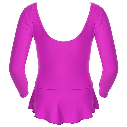 Купальник гимнастический Grace Dance, с юбкой, с длинным рукавом, р. 36, цвет фуксия  фото 8