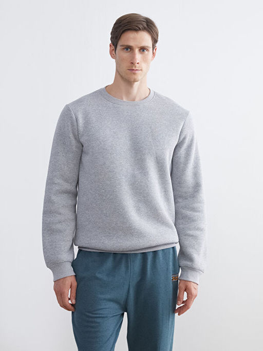 Bisiklet Yaka Erkek Sweatshirt