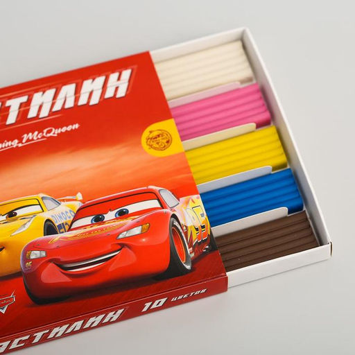 Пластилин 10 цветов 150 г «Чемпион, Тачки»