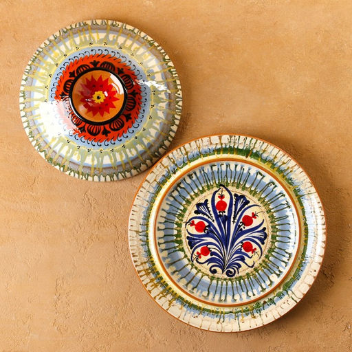 Блинница узбекская Риштанская керамика, d=26.5 см, разноцветная