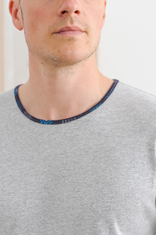 Пижама мужская из футболки с длинным рукавом и брюк из кулирки Генри синий - Амадэль фото 6