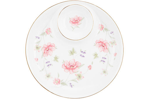 Блюдо 22*22*2,8 см "Диана" с соусницей, фарфор, NEW BONE CHINA