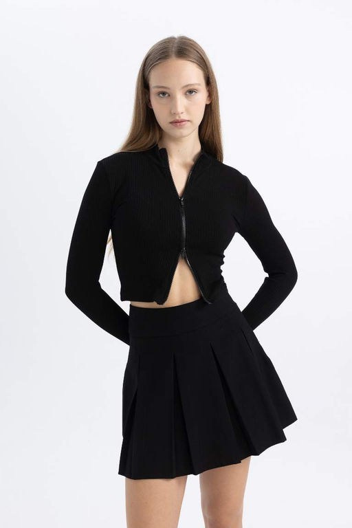 Кардиган приталенного кроя в рубчик с камзолом - Defacto фото 3