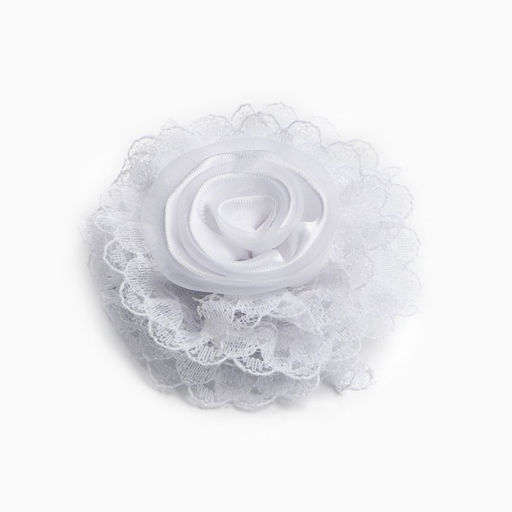 Бант для волос на резинке школьный, белый, 6.5 см, Принцессы