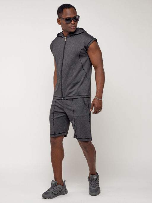 Спортивный костюм летний мужской темно-серого цвета 2262TC - FUYOUKAI фото 4