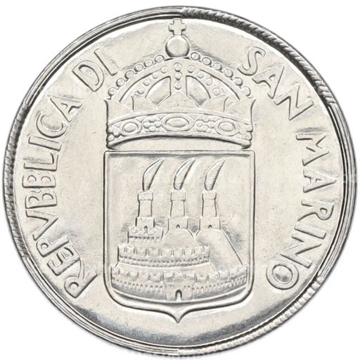 Монета 50 лир 1973 года Сан-Марино