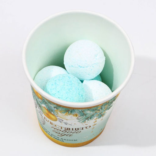 Бомбочки для ванны Блестящего года, аромат свежей мяты, 6?20 г, Чистое счастье