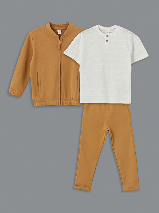 Kolej Yaka Erkek ?ocuk Fermuarl? Sweatshirt