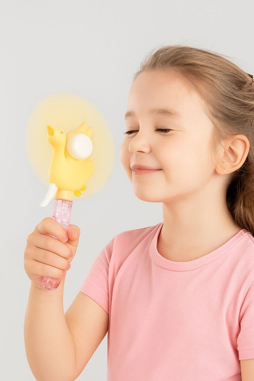 Портативный механический ручной вентилятор Funny goose, pink