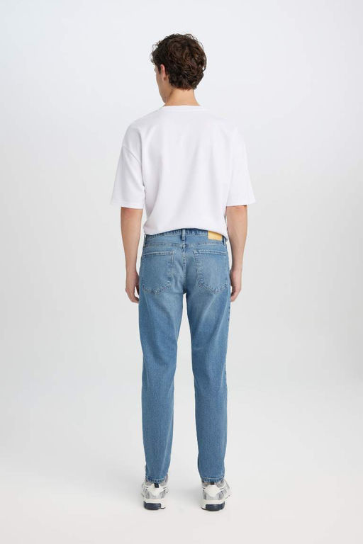 Узкие зауженные джинсовые брюки с нормальной талией и зауженной посадкой - Defacto фото 5