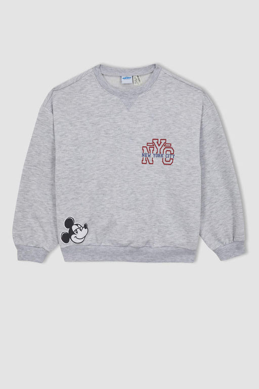 Толстовка оверсайз с круглым вырезом для девочек Disney Mickey & Minnie - Defacto фото 9