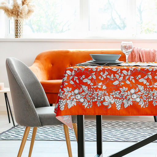 Скатерть 120х145см "Фелиция", длина стола до 105см, на 4 персоны, хлопок "Комфорт" 171г/м2, упаковка классическая, пакет ПВХ 28х41см, "Домашняя мода" (Россия)