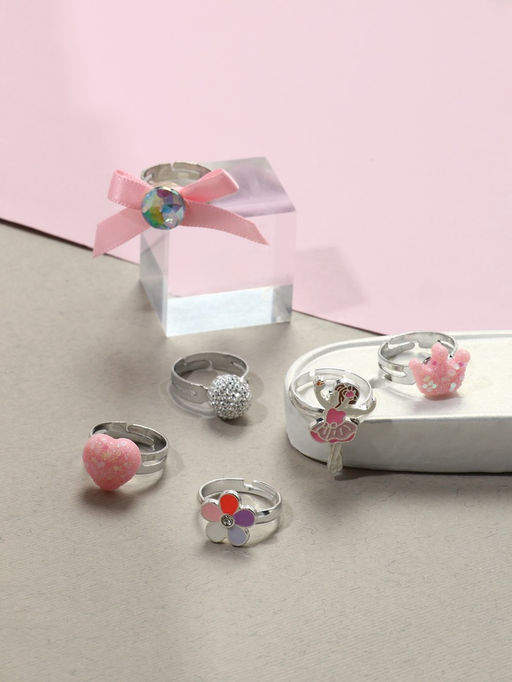 Набор детских колец Выбражулька «Балерина», 6 шт. голубой