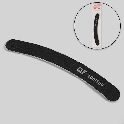 Цена за 6 шт. Пилка для ногтей, бумеранг, 100/180 грит, 18 см, чёрная