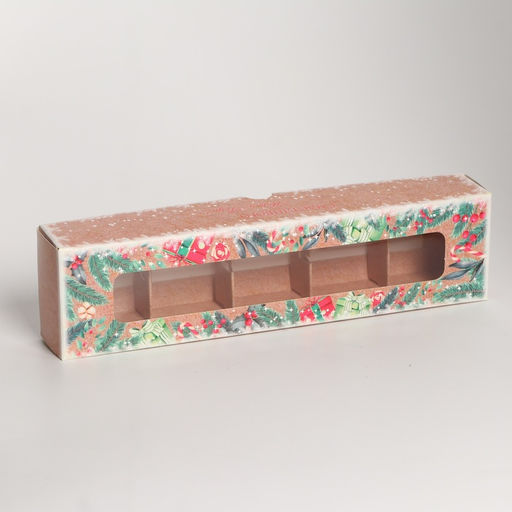 Коробка под 5 конфет новогодняя «Счастливых моментов», 21×5×3 см