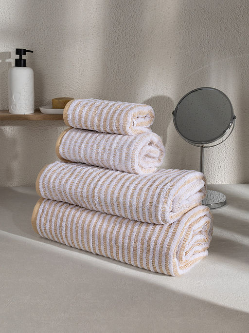 Полотенце махровое 70x140 бежевый махровая ткань - Denastia фото 5