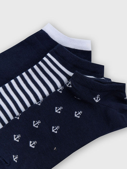 Набор детских коротких носков (3 пары) в синем цвете с рисунками - Mark formelle фото 6