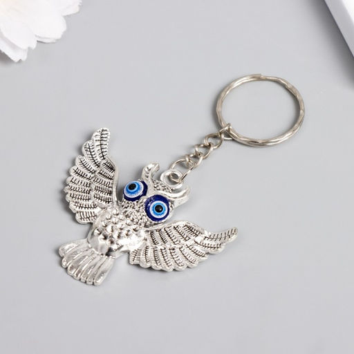 Цена за 12 шт. Брелок металл "Сова в полёте" 4,3х5 см, МИКС