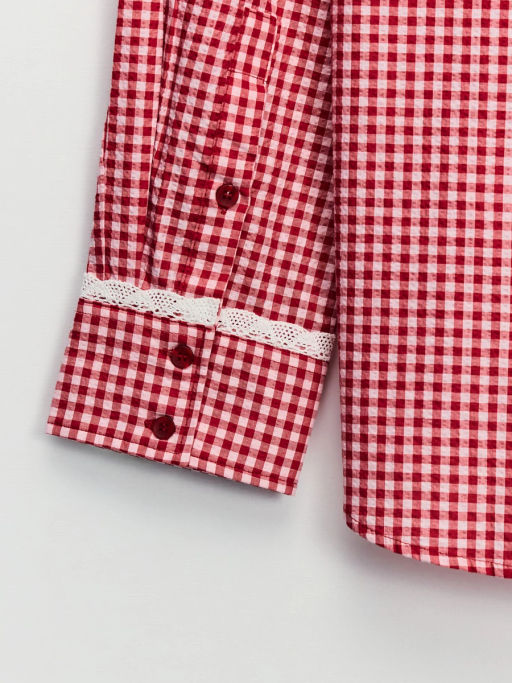 Рубашка из хлопка в клетку / Zarina фото 11