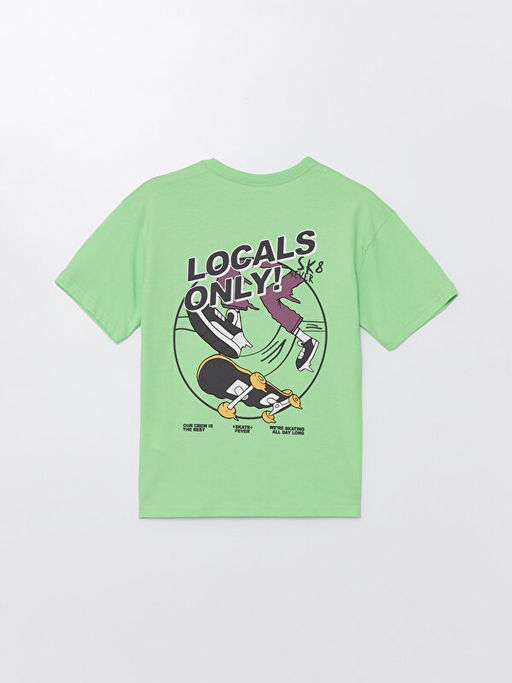 Bisiklet Yaka Bask?l? K?sa Kollu Erkek ?ocuk Ti??rt - Waikiki фото 2