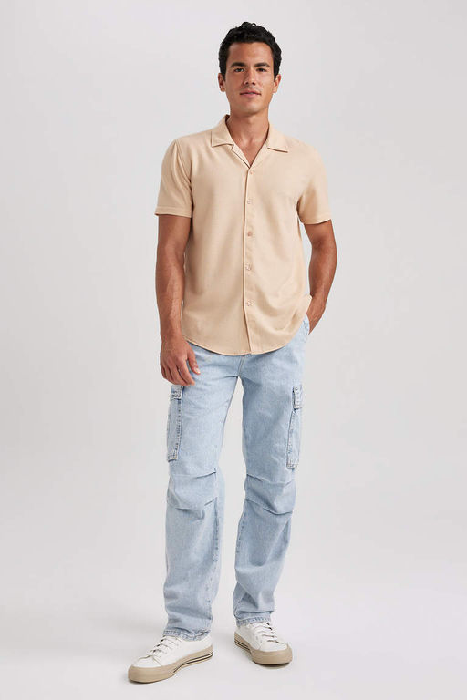 Рубашка приталенного кроя с коротким рукавом - Defacto фото 2