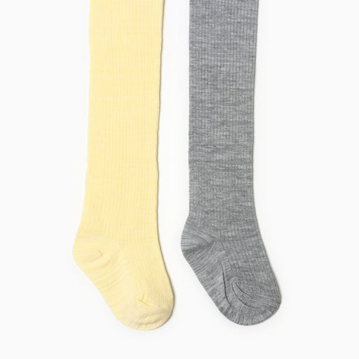Колготки детские Крошка Я BASIC LINE, набор 2 пары, рост 86 - 92 см, серый, желтый