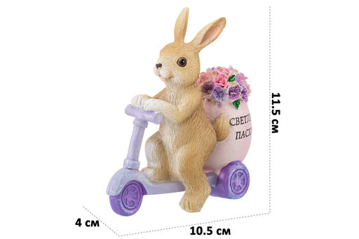 Фигурка декоративная 10,5*4*11,5 см "Кролик на самокате"
