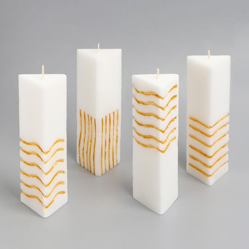 Цена за 4 шт. Набор свечей "5 элемент" (4 штуки) 4х3,5х11,5 см, мини, белый