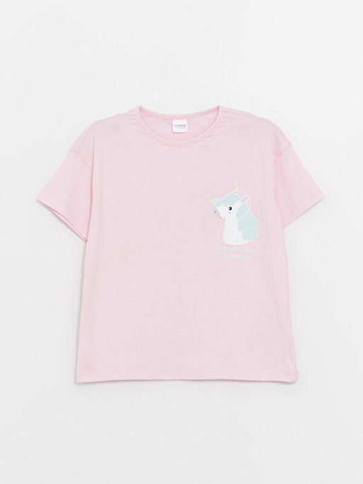 Bisiklet Yaka Bask?l? K?sa Kollu K?z ?ocuk Pijama Tak?m? - Waikiki фото 2