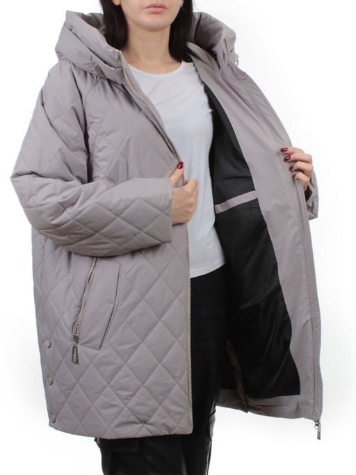 F-806 GRAY BEIGE Куртка демисезонная женская (100 гр. холлофайбер) - Fashion фото 7