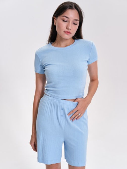 PELICAN, шорты женские, Голубой  фото 5