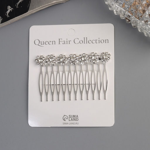 Цена за 2 шт. Гребень для волос QF «Медея», цветы, 7×4 см, серебро