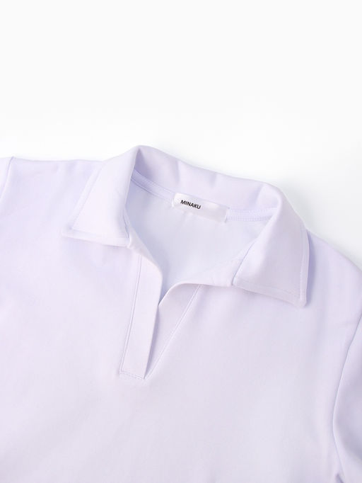 Футболка - поло женская MINAKU, размер 50-52 (2XL), итерлок, белая