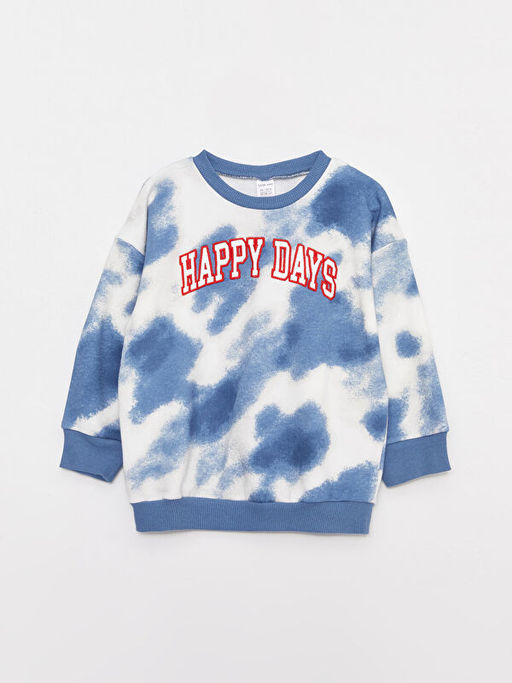 Bisiklet Yaka Uzun Kollu Desenli Erkek Bebek Sweatshirt ve E?ofman Alt 2li Tak?m - Waikiki фото 2