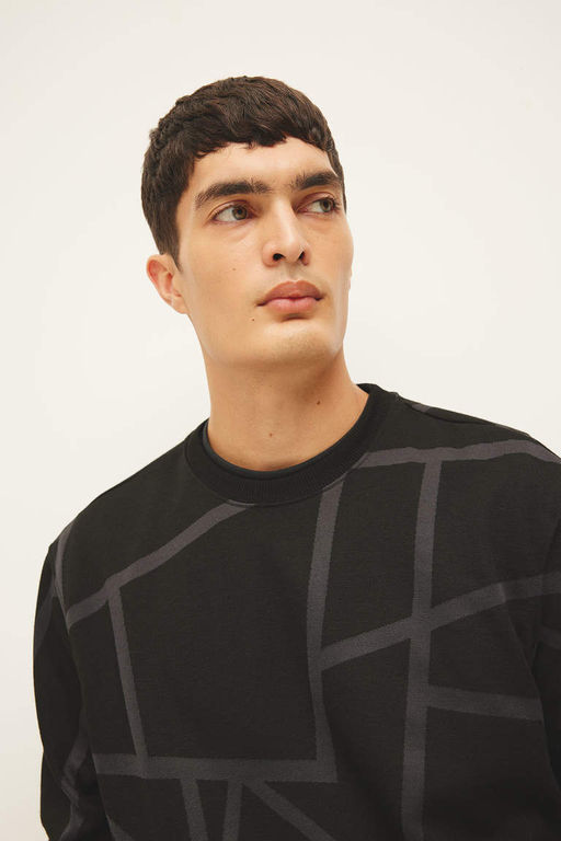 Толстовка Modern Fit с круглым вырезом - Defacto фото 3